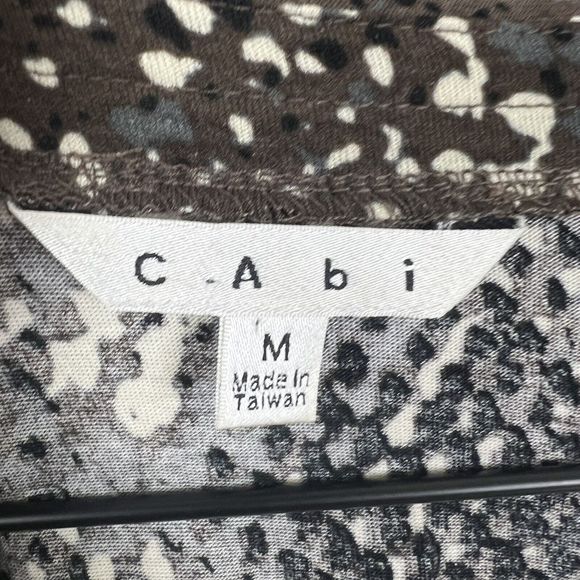 Cabi Multicolor Dappled Dot Deep V Neck Long Sleeve Jersey Wrap Dress Medium - Picture 5 of 6